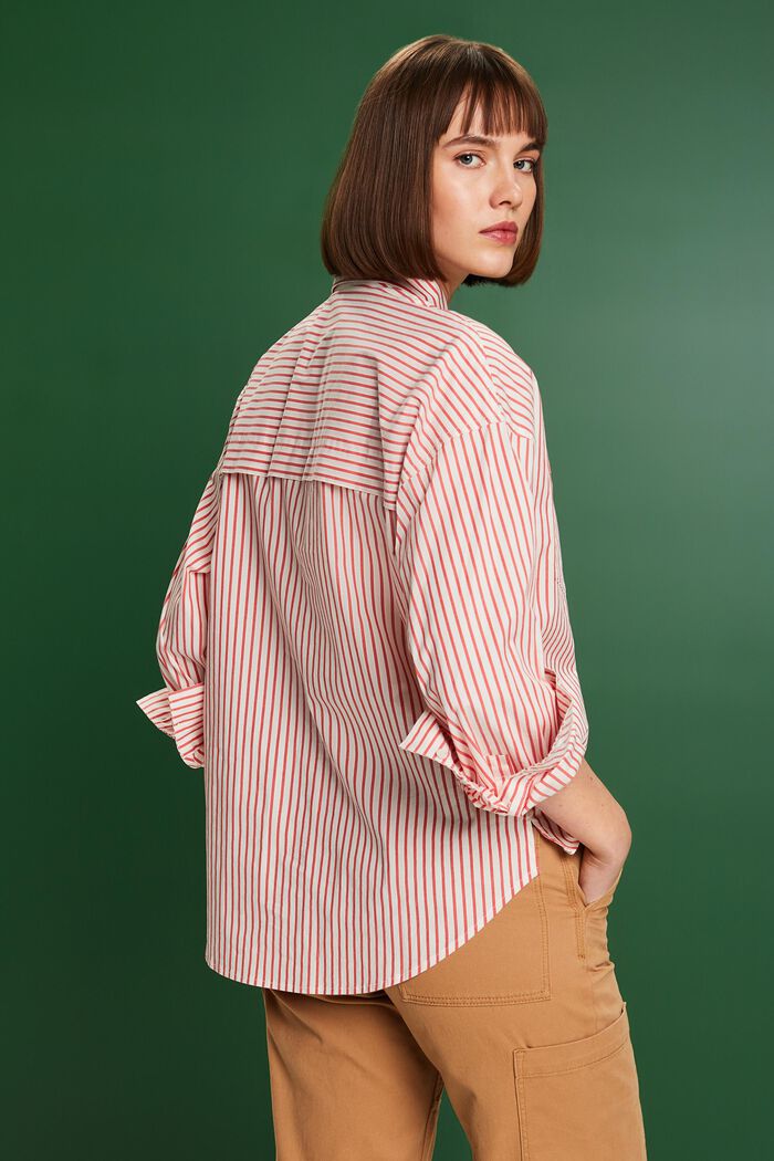 Striped Button-Down Shirt, RED, detail image number 2