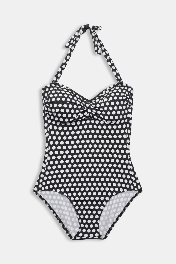 Padded swimsuit with a polka dot print