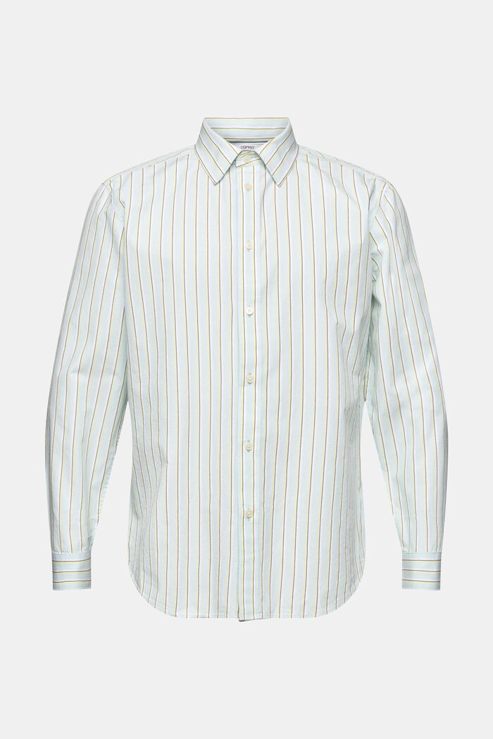 Striped Cotton Shirt, LIGHT AQUA GREEN, detail image number 6