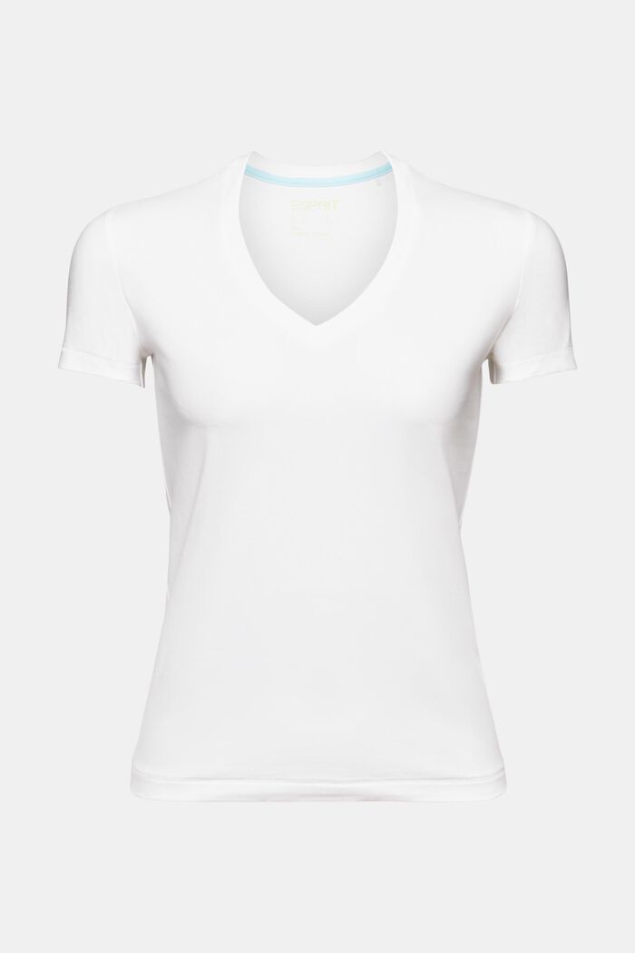 V-Neck Jersey T-Shirt, WHITE, detail image number 5