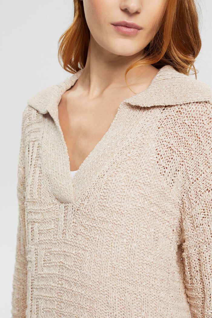 Chunky knit V-neck jumper, ICE, detail image number 2