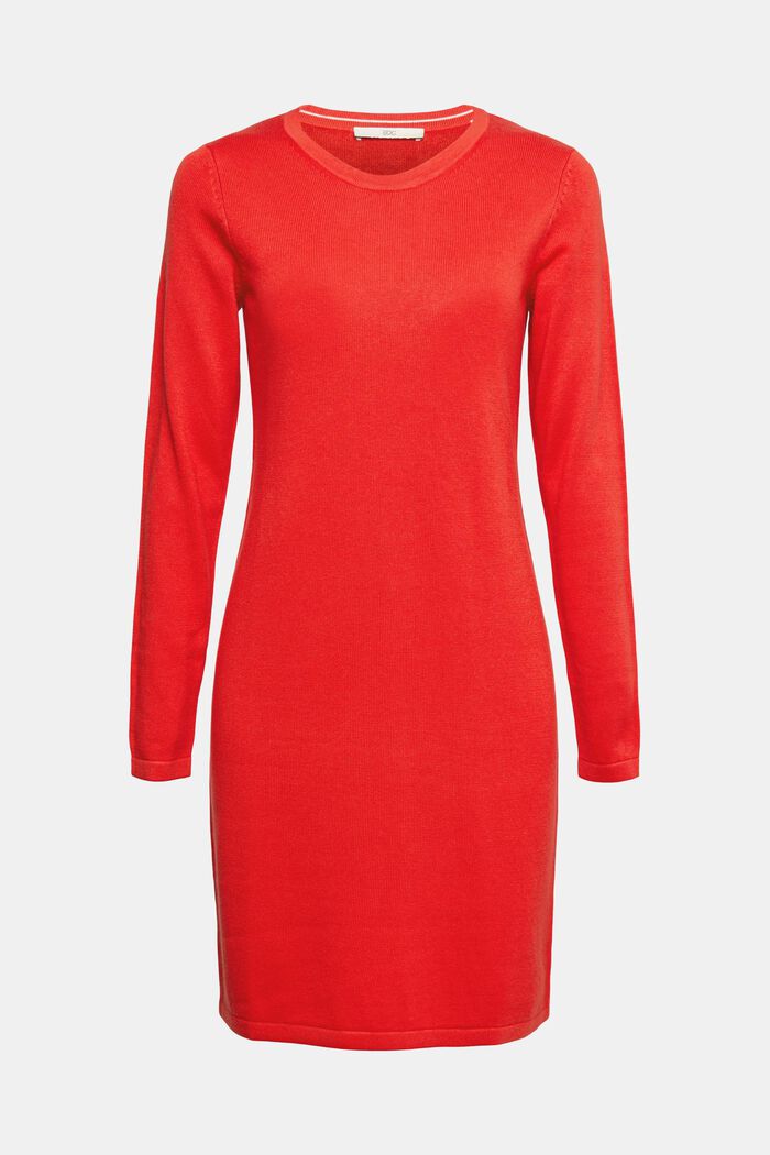 Knit midi dress, ORANGE RED, overview