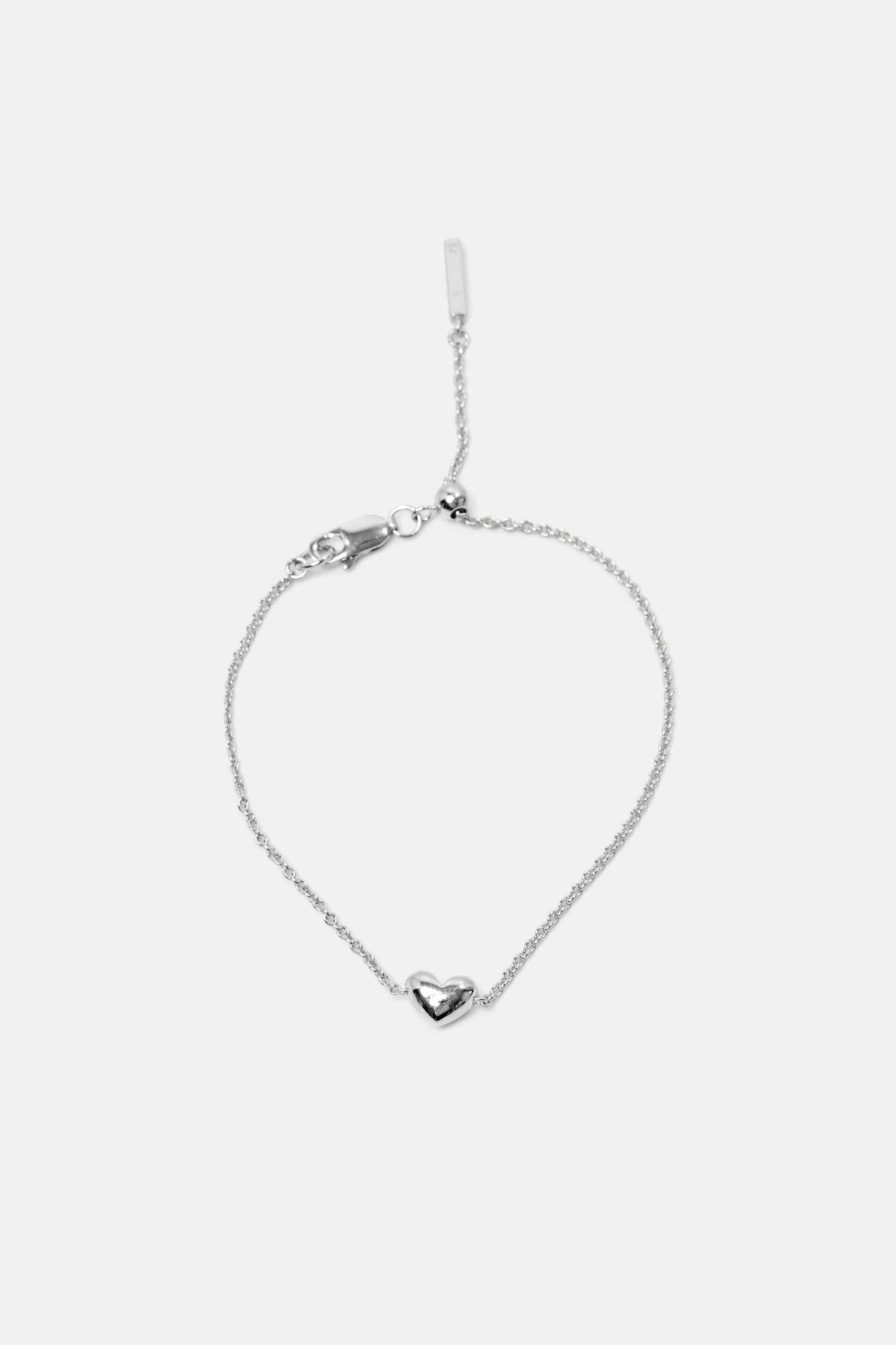 Nilu's Collection Sterling Silver Double Heart Charm Bracelet, White a