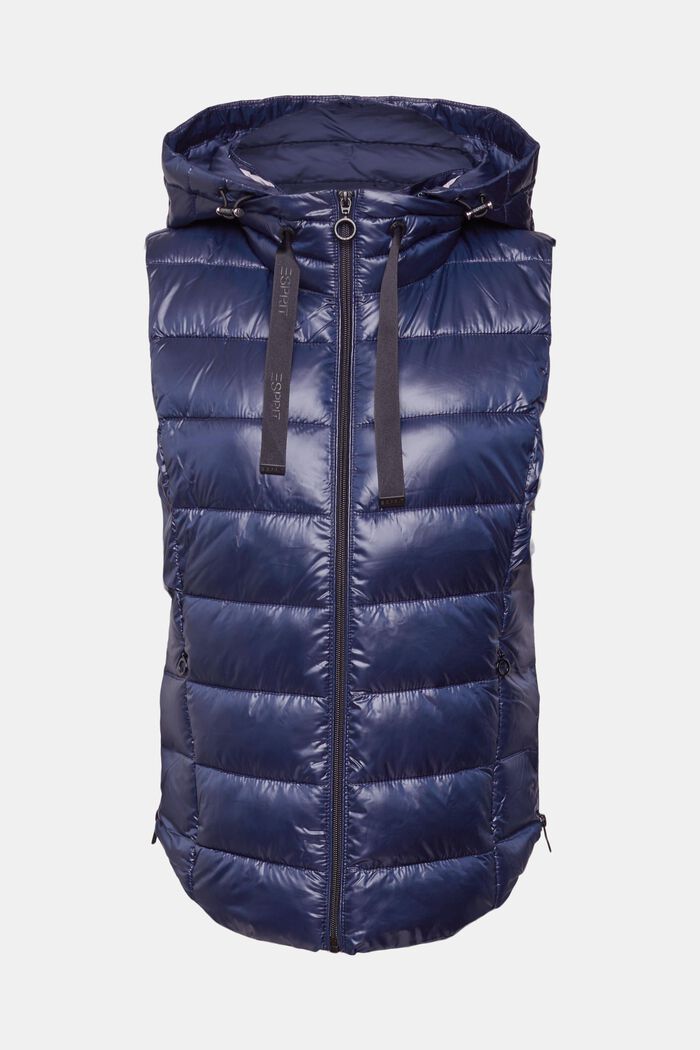 Quilted body warmer with detachable hood, NAVY, detail image number 5