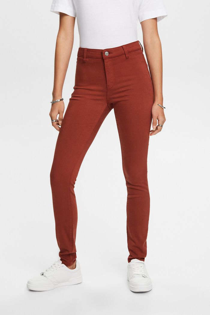 Mid-Rise Skinny Jeans, RUST BROWN, detail image number 0