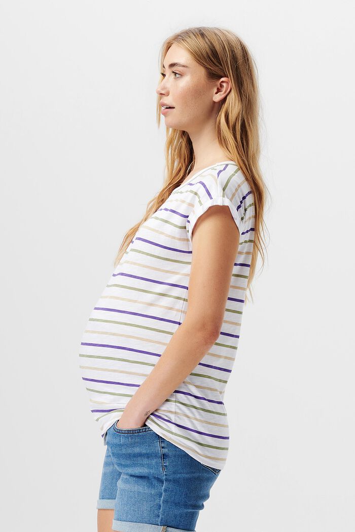 Striped t-shirt, organic cotton, NIGHT SKY BLUE, detail image number 2