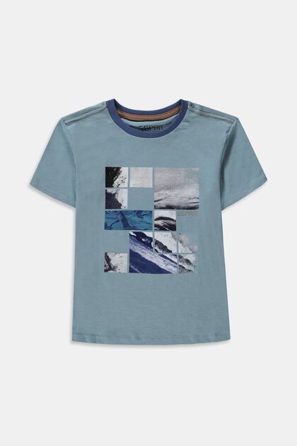 Printed T-shirt made of 100% cotton, LIGHT BLUE, overview