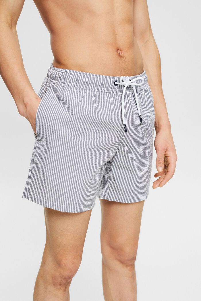 Striped swim shorts, NAVY, detail image number 0