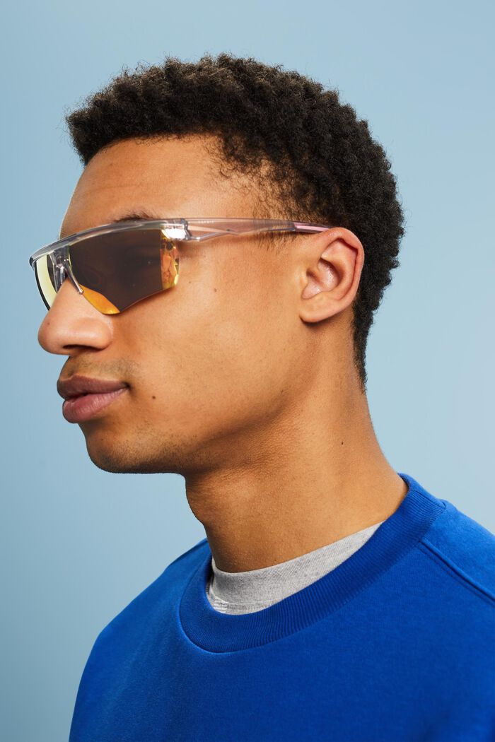 Unisex Sport Mirrored Sunglasses, GREY, detail image number 4