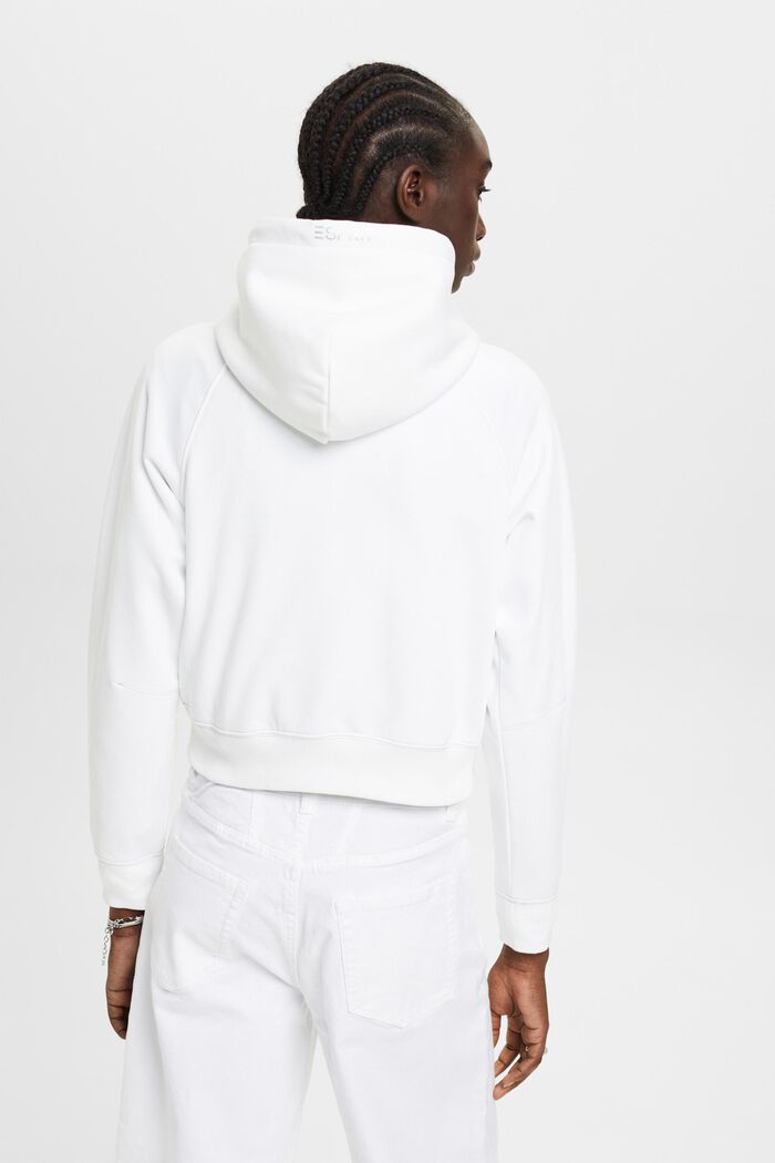 Cropped hoodie with dolphin logo, WHITE, detail image number 3