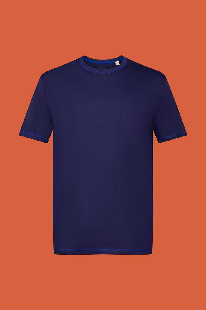Jersey t-shirt with contrasting seams, DARK BLUE, detail image number 6