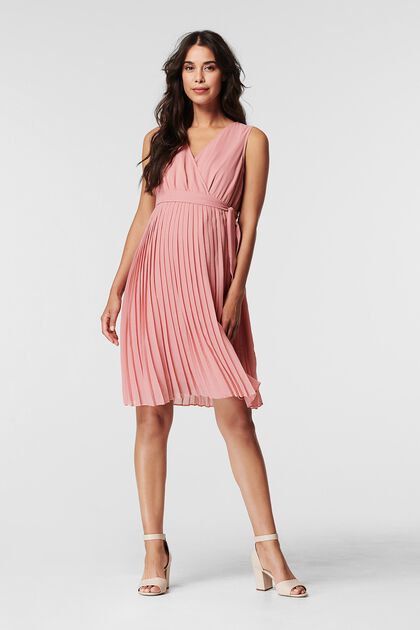 Pleated dress, made of recycled material, BLUSH, overview
