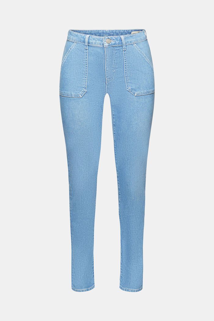 Mid-rise slim fit jeans, BLUE LIGHT WASHED, detail image number 7