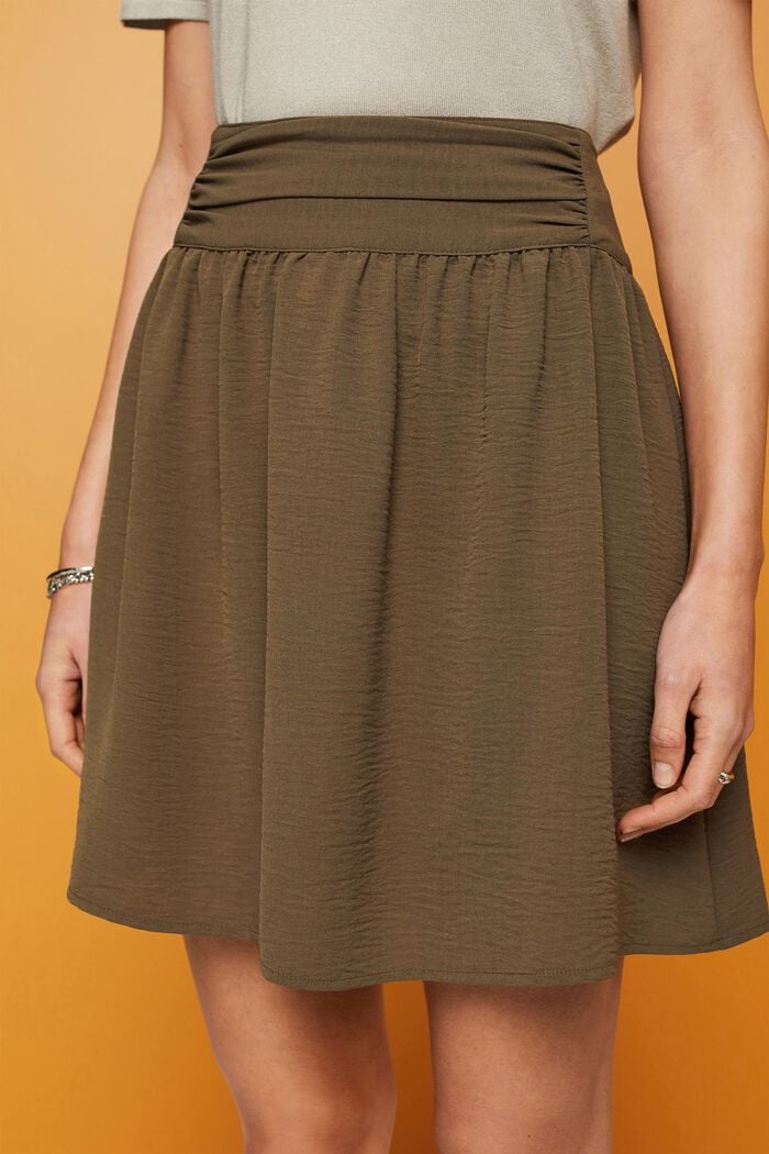 Crêpe mini skirt, KHAKI GREEN, detail image number 2