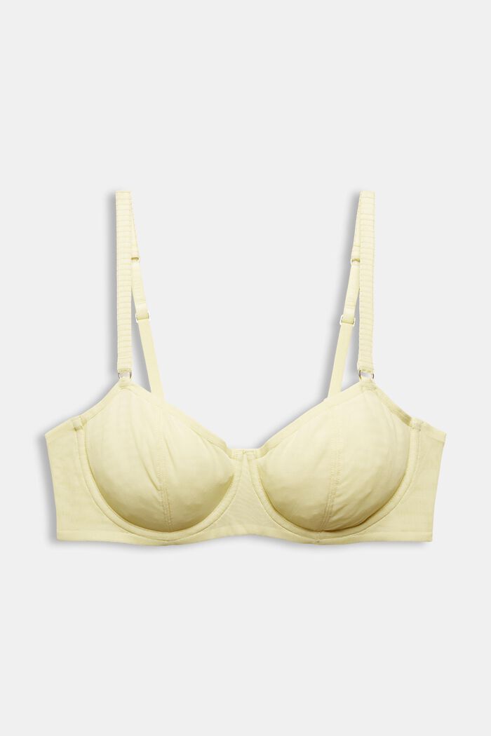 Made of recycled material: unpadded underwire bra with mesh