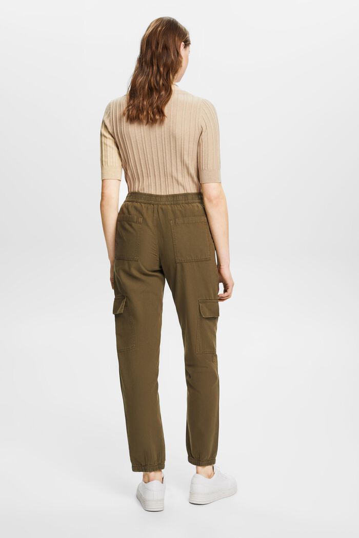Mixed fabric cargo trousers with TENCEL™, KHAKI GREEN, detail image number 3