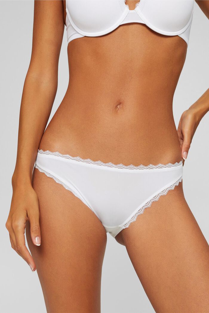 Recycled: hipster briefs with lace, WHITE, detail image number 1