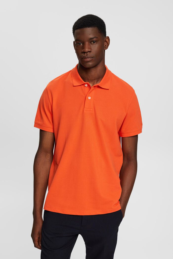 Slim fit polo shirt, ORANGE RED, detail image number 0