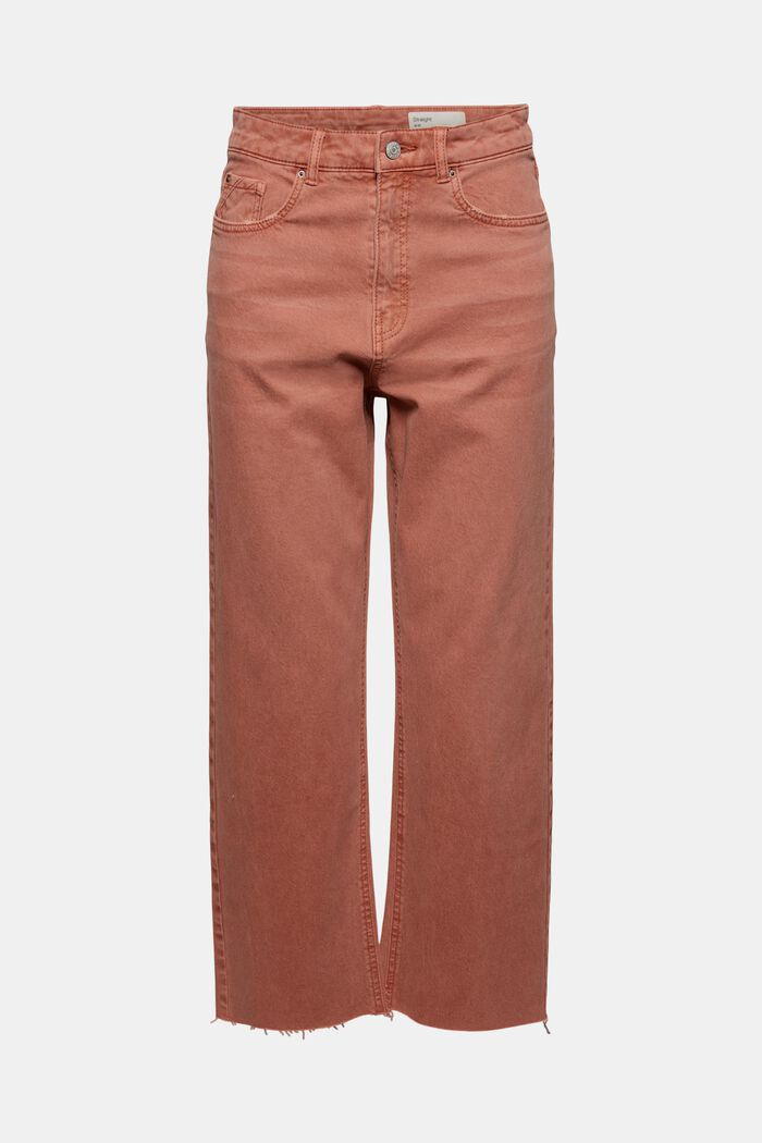 Relaxed 7/8-length trousers in a garment-washed look, organic cotton, BLUSH, overview