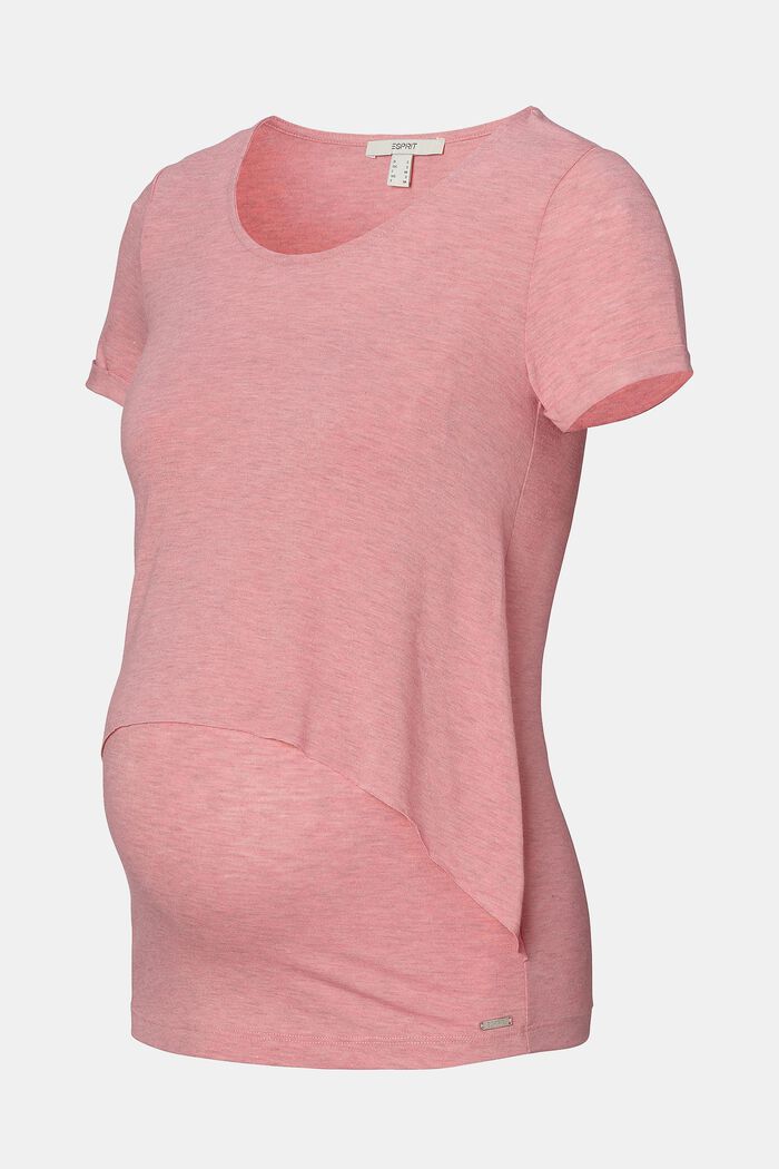 Made of recycled material: layered-effect T-shirt, BLUSH, overview