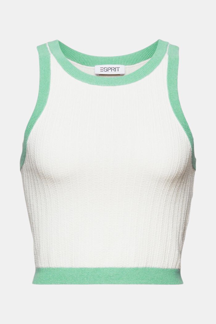 Two-Tone Cropped Sweater Tank, DUSTY GREEN, detail image number 5