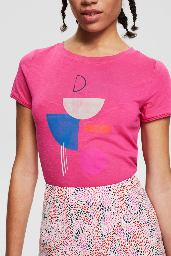 Printed T-shirt, 100% organic cotton, PINK FUCHSIA, detail image number 2