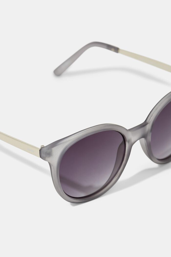 Round material-mix sunglasses, GREY, detail image number 1