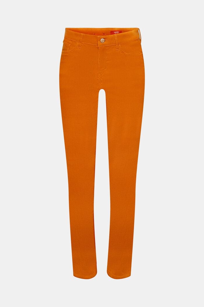 Mid-Rise Slim Corduroy Trousers, HONEY YELLOW, detail image number 7