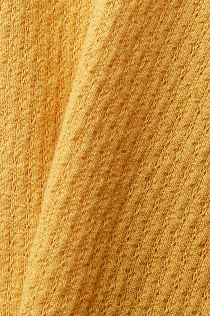 Pointelle polo jumper, silk blend, SUNFLOWER YELLOW, detail image number 5