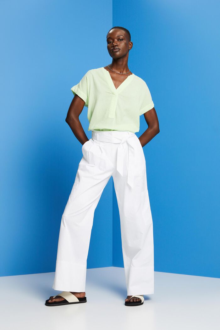 Textured cotton blouse, CITRUS GREEN, detail image number 5