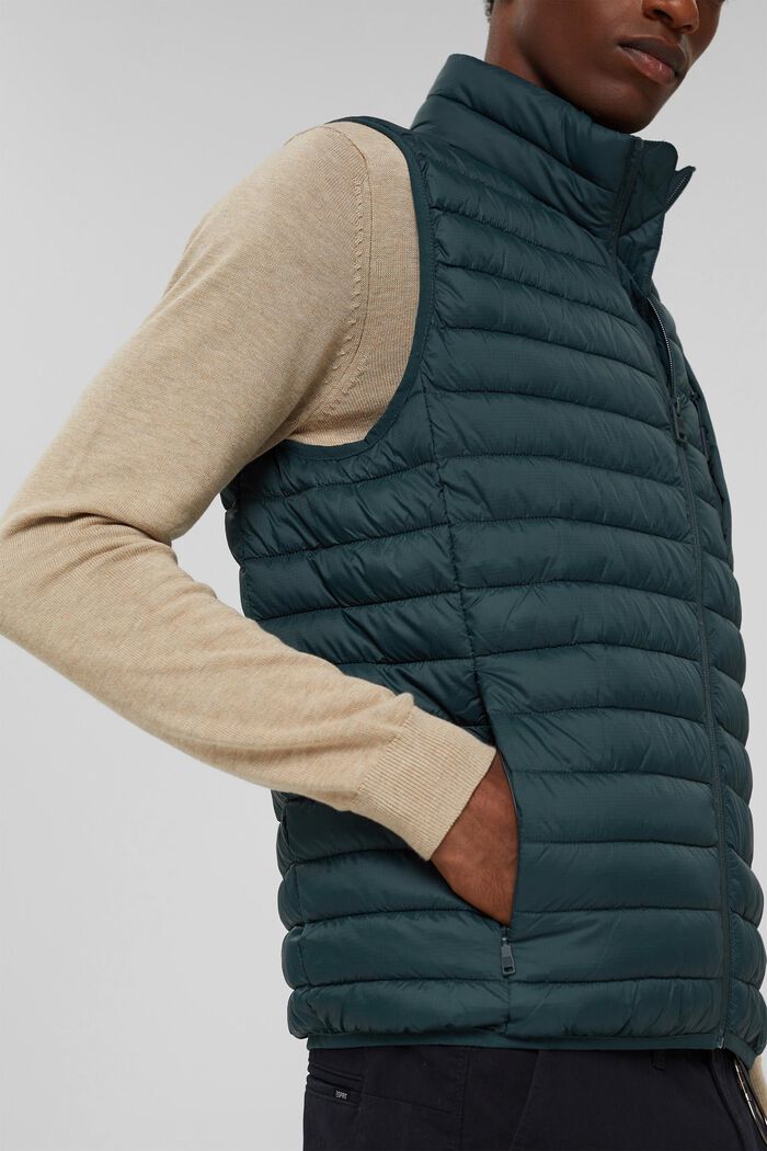 Recycled: Quilted body warmer with 3M™ Thinsulate™, TEAL BLUE, detail image number 2