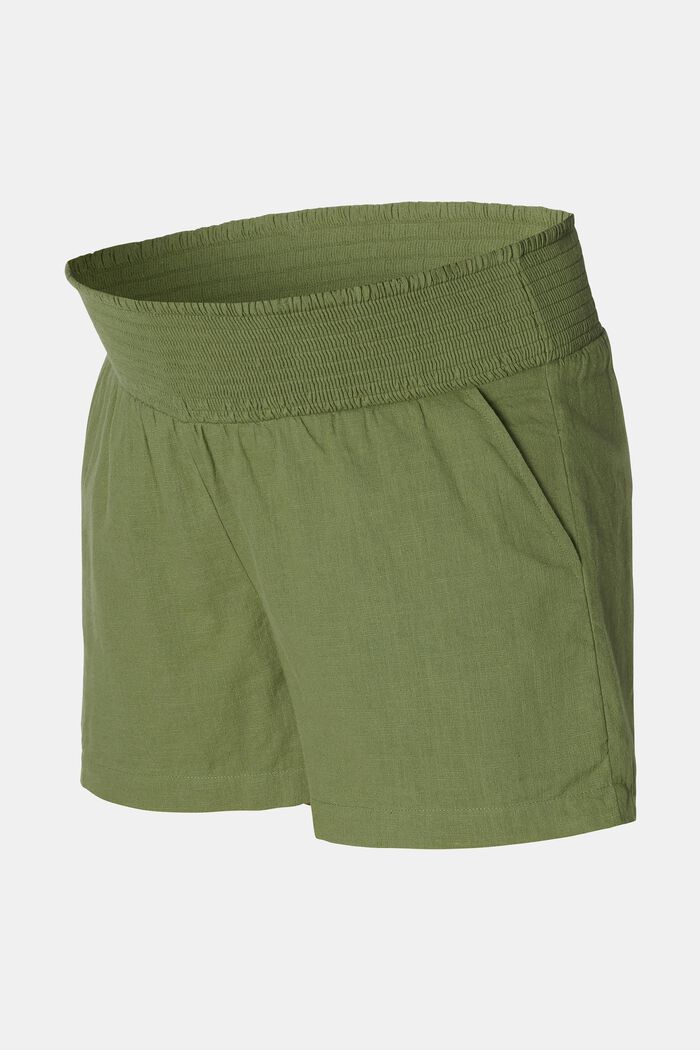 MATERNITY Under-the-Bump Shorts, OLIVE GREEN, detail image number 4
