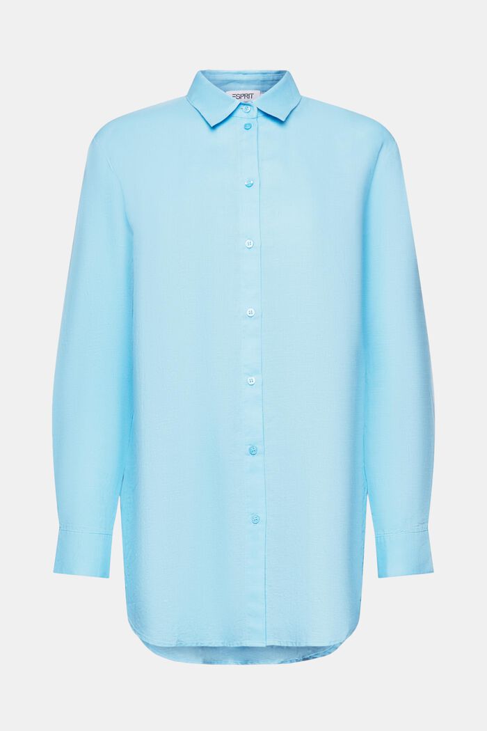 Linen-Cotton Shirt, LIGHT TURQUOISE, detail image number 6