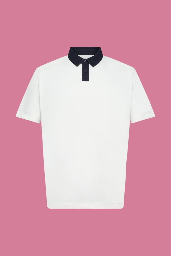 Cotton pique polo shirt, OFF WHITE, detail image number 6