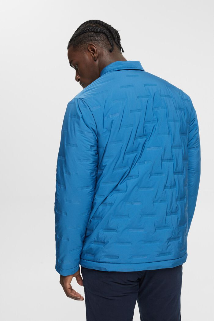 Quilted jacket with turn-down collar, PETROL BLUE, detail image number 3