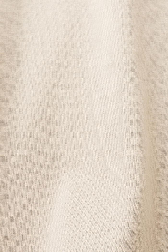 Cotton crewneck T-shirt, LIGHT TAUPE, detail image number 5