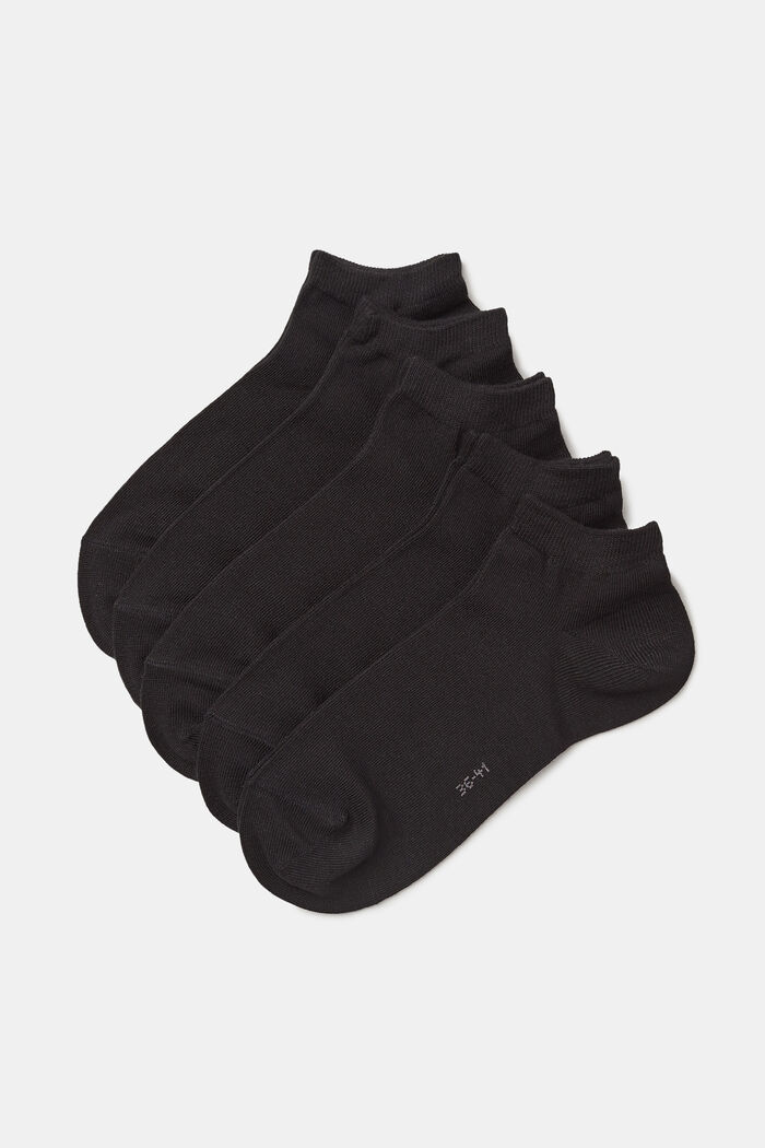 5-pair pack of blended cotton socks, BLACK, detail image number 0