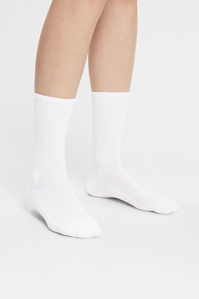 2-Pack Ribbed Socks, WHITE, detail image number 1