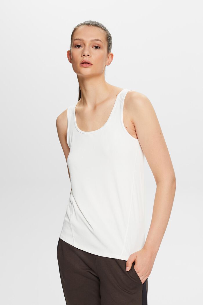 Scoop Neck Sleeveless Top, OFF WHITE, detail image number 0