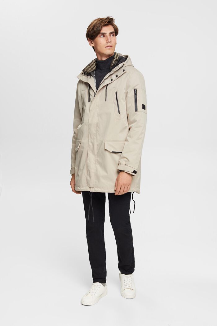 Parka jacket with detachable lining, LIGHT BEIGE, detail image number 0