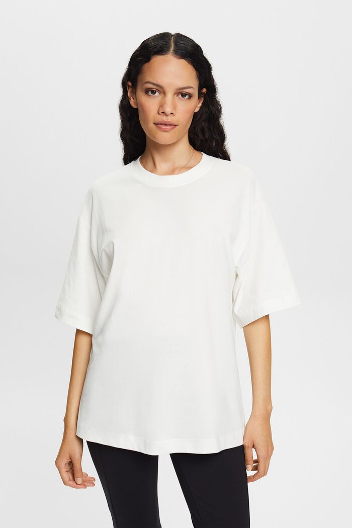 Oversized Cotton T-Shirt, OFF WHITE, detail image number 0