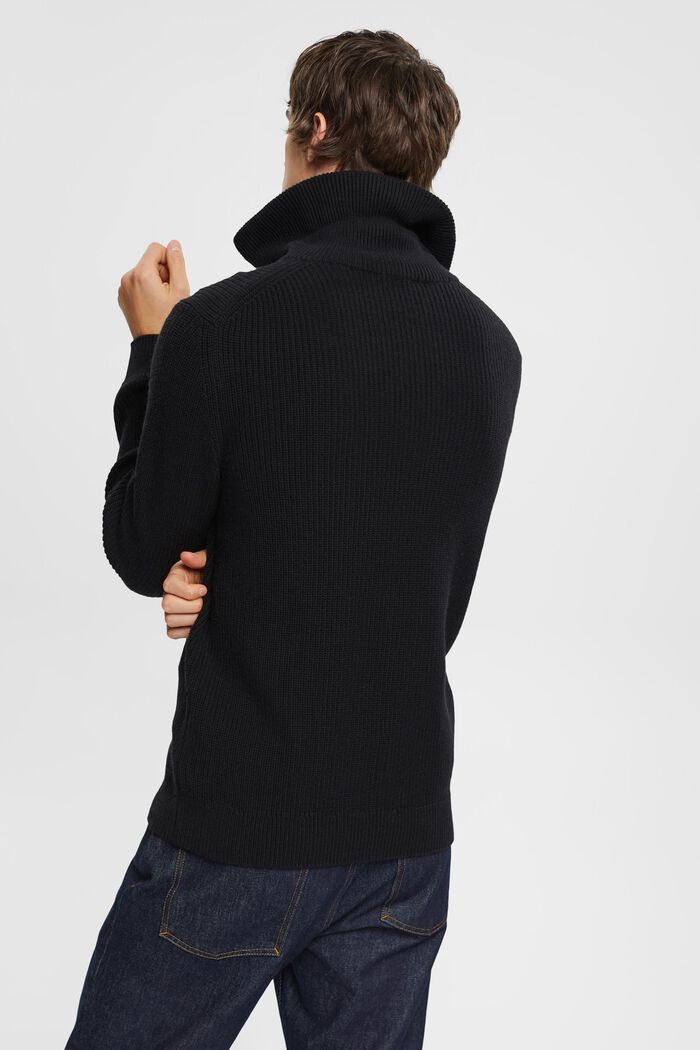 Chunky half-zip jumper, BLACK, detail image number 3