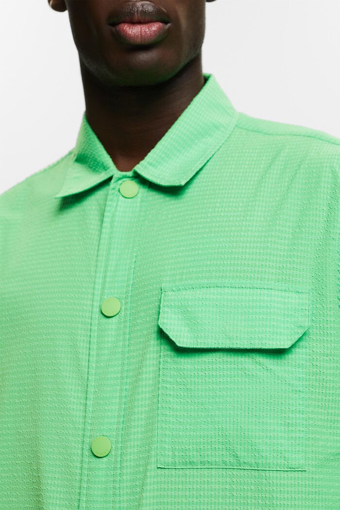 Textured Long-Sleeve Shirt, CITRUS GREEN, detail image number 3