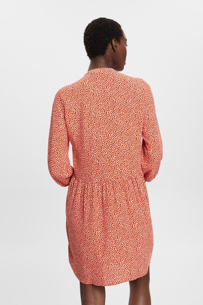 Woven midi dress with all-over pattern, ORANGE RED, detail image number 3