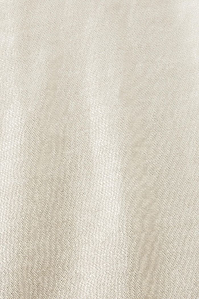 Open-Back Linen-Blend Blouse, CREAM BEIGE, detail image number 5