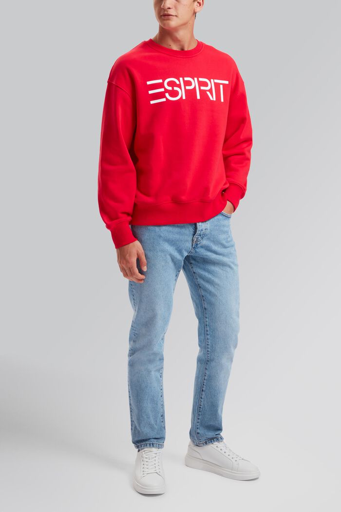 Unisex sweatshirt with a logo print, RED, detail image number 2