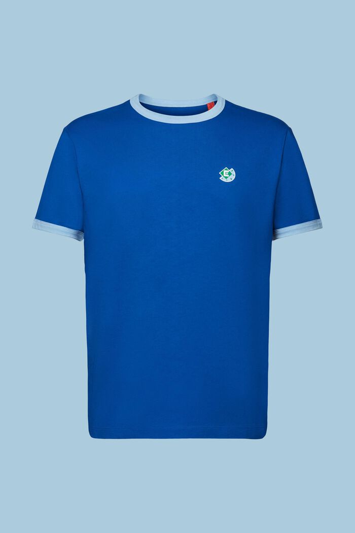 Logo Crewneck Cotton T-Shirt, BRIGHT BLUE, detail image number 6