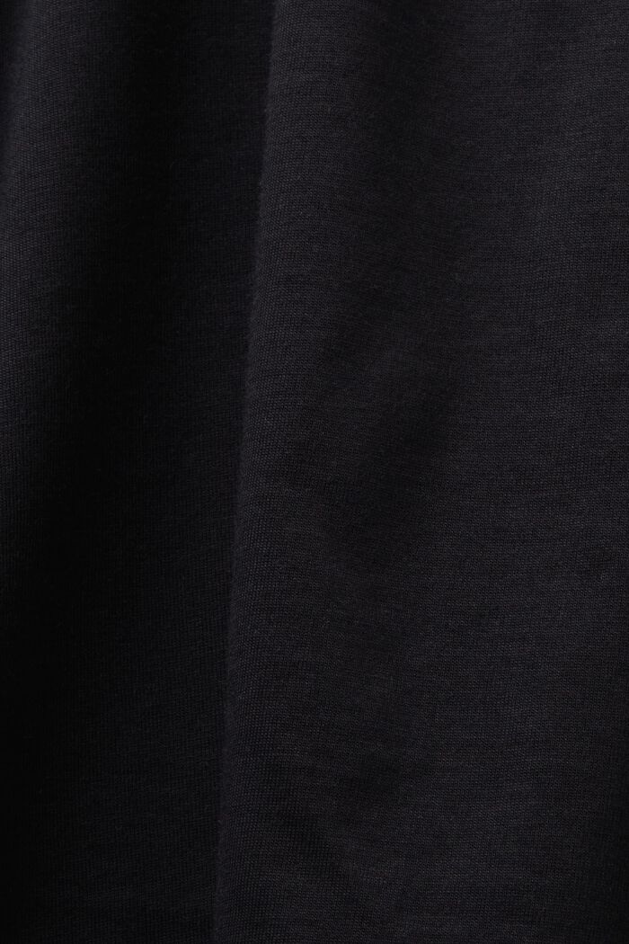 Pima Cotton Embroidered Logo T-Shirt, BLACK, detail image number 5