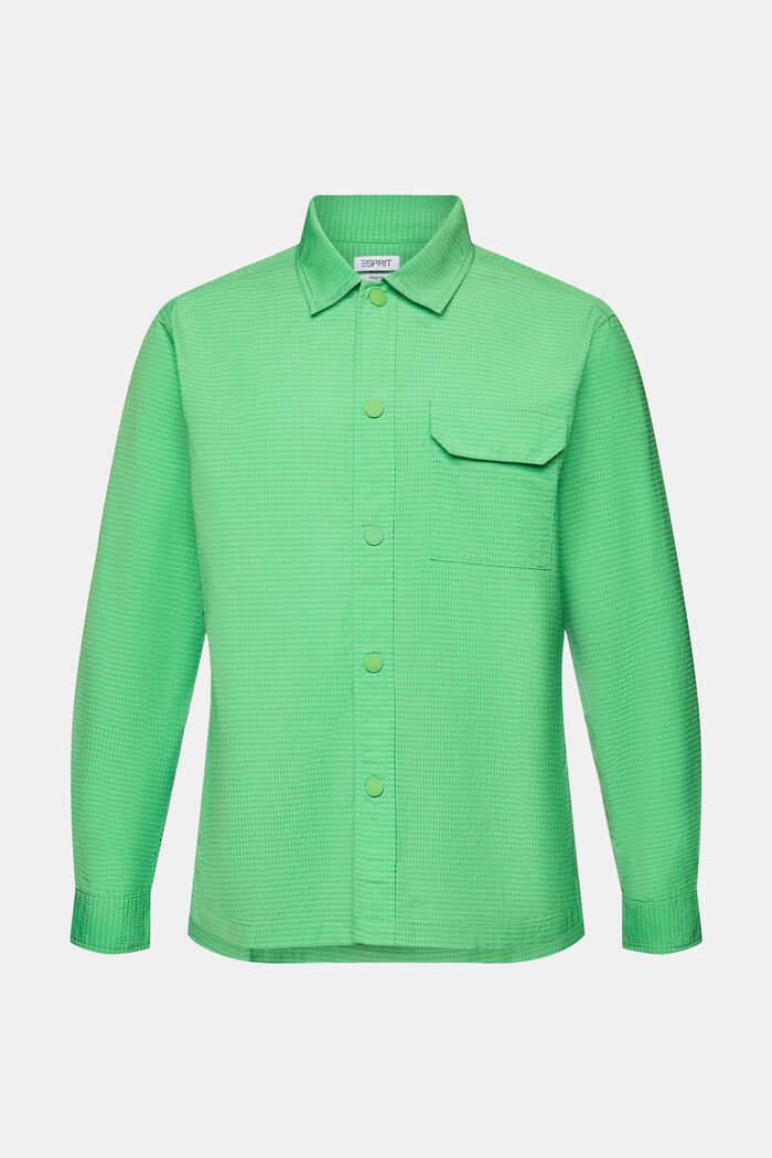 Textured Long-Sleeve Shirt, CITRUS GREEN, detail image number 5