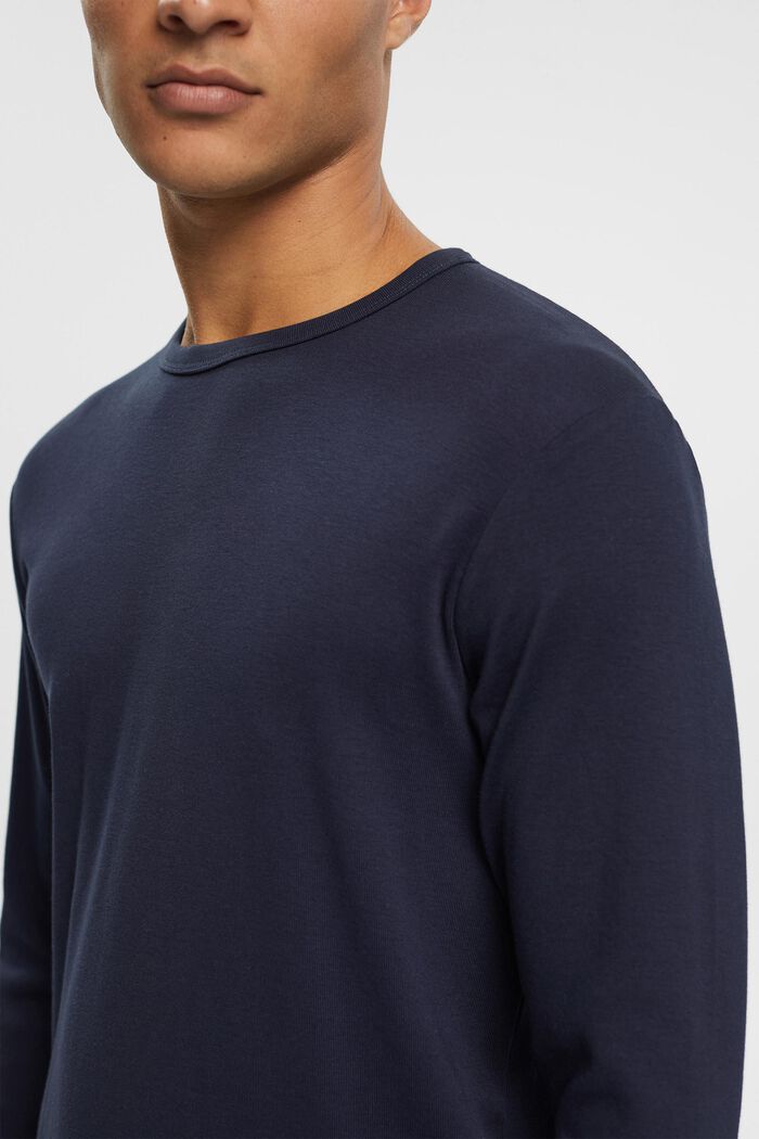 Jersey long sleeve top, NAVY, detail image number 3